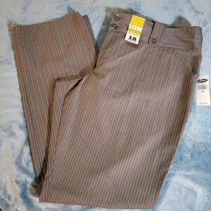 Old Navy Women's Gray Low Waisted Striped Trousers Size 18 Stretch